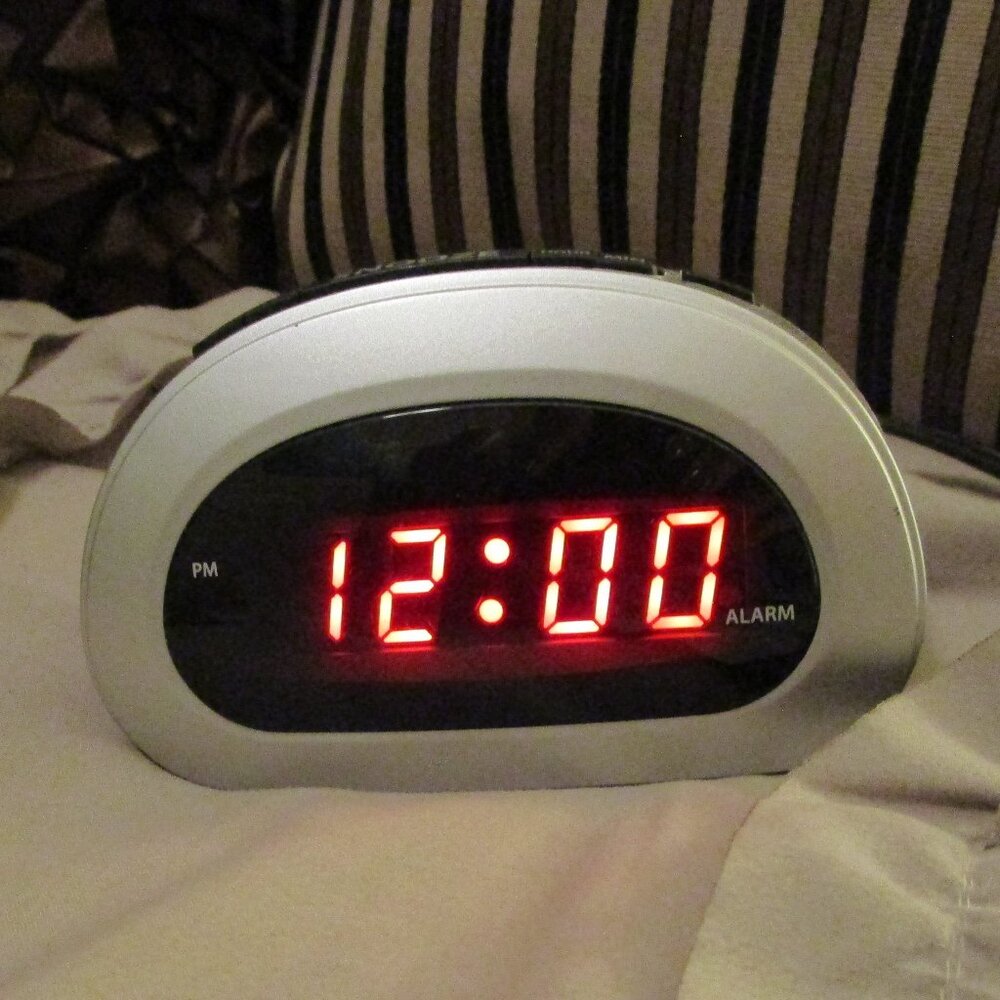small digital alarm clock